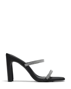 Discount Therapy Shoes Betray Heel Satin Black