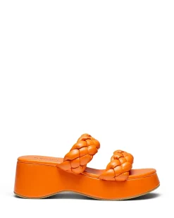 Fashion Therapy Shoes Christy Platform Sandal Tangerine Orange