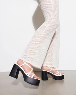 Discount Therapy Shoes Daze Platform Heel Smooth White