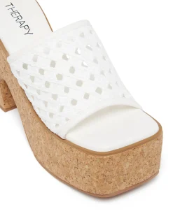 Online Therapy Shoes Delirium Platform Heel Raffia White