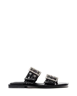Sale Therapy Shoes Ego Flat Sandal Patent Black