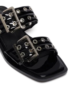 Sale Therapy Shoes Ego Flat Sandal Patent Black
