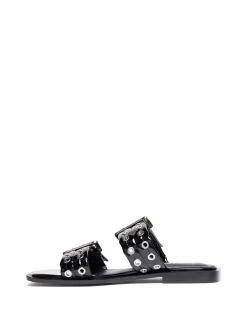 Sale Therapy Shoes Ego Flat Sandal Patent Black