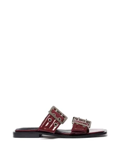 New Therapy Shoes Ego Flat Sandal Patent Cherry