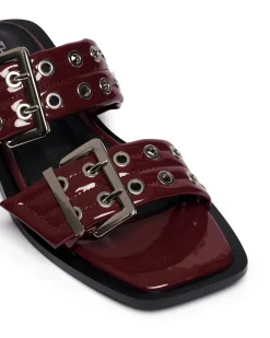 New Therapy Shoes Ego Flat Sandal Patent Cherry