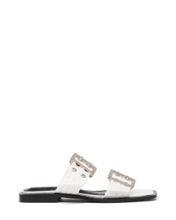 Clearance Therapy Shoes Ego Flat Sandal Patent White