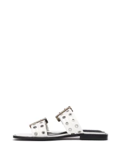 Clearance Therapy Shoes Ego Flat Sandal Patent White