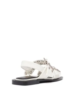 Hot Therapy Shoes Elemental Slingback Flat Sandal Patent White