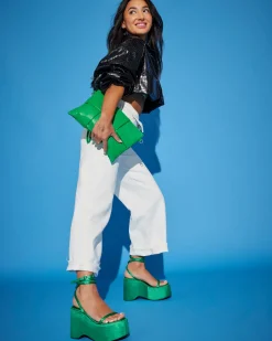 Sale Therapy Shoes Elevate Satin *FINAL SALE* Green