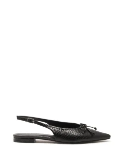 Fashion Therapy Shoes Lavin Slingback Ballet Flat Snake Black