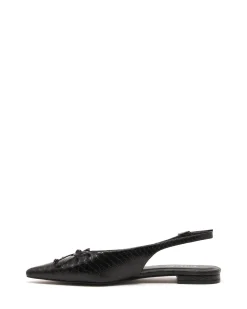 Fashion Therapy Shoes Lavin Slingback Ballet Flat Snake Black