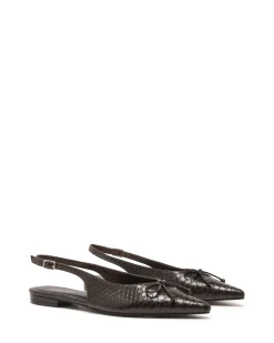 Sale Therapy Shoes Lavin Slingback Ballet Flat Snake Chocolate