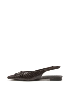 Sale Therapy Shoes Lavin Slingback Ballet Flat Snake Chocolate