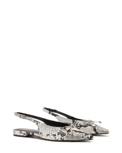 Hot Therapy Shoes Lavin Slingback Ballet Flat Snake Black/white