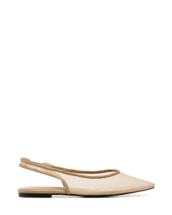 Clearance Therapy Shoes Lazer Slingback Ballet Flat Smooth Biscuit
