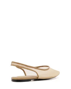 Clearance Therapy Shoes Lazer Slingback Ballet Flat Smooth Biscuit
