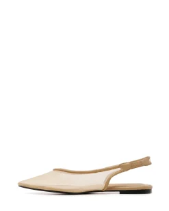 Clearance Therapy Shoes Lazer Slingback Ballet Flat Smooth Biscuit