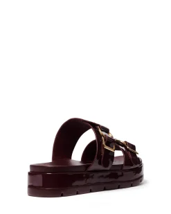 Hot Therapy Shoes Litmus Flatform Sandals Patent Cherry
