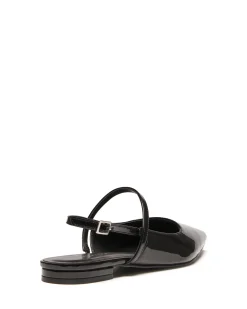 New Therapy Shoes Lourdes Pointed Flat Patent Black