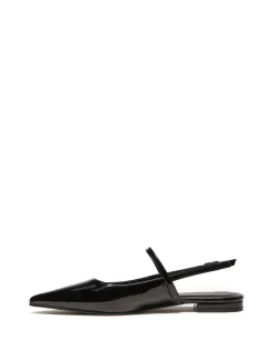 New Therapy Shoes Lourdes Pointed Flat Patent Black