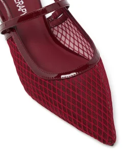 Fashion Therapy Shoes Lourdes Pointed Flat Mesh Cherry