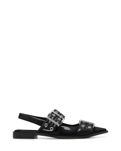 Outlet Therapy Shoes Matilda Pointed Flat Patent Black