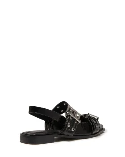 Clearance Therapy Shoes Matilda Pointed Flat Patent Croc Black