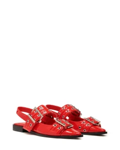 Outlet Therapy Shoes Matilda Pointed Flat Patent Red