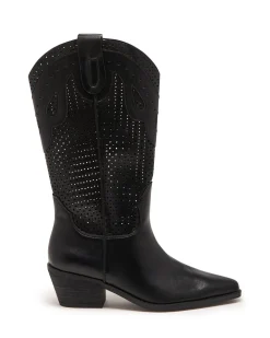 Hot Therapy Shoes Maxine Cowboy Boot Tumbled Black