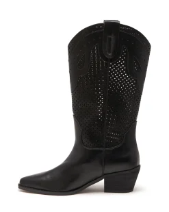 Hot Therapy Shoes Maxine Cowboy Boot Tumbled Black