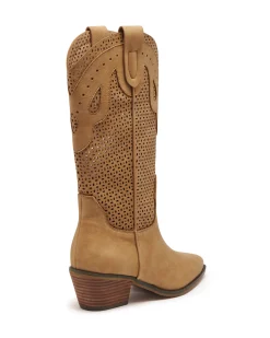 Online Therapy Shoes Maxine Cowboy Boot Nubuck Caramel