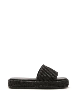 Sale Therapy Shoes Retro Flatform Sandal Raffia Black