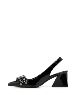Hot Therapy Shoes Slay Slingback Pump Patent Black