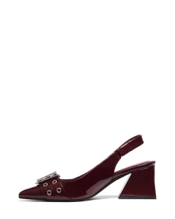 Discount Therapy Shoes Slay Slingback Pump Patent Cherry