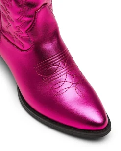 Hot Therapy Shoes Wilder Cowboy Ankle Boot Metallic Pink DeepPink